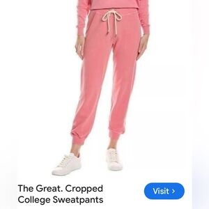 THE GREAT. Blush Pink Jogger Pants